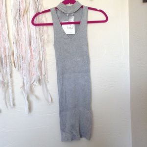 NWT LF Gray Sweater Dress with Choker